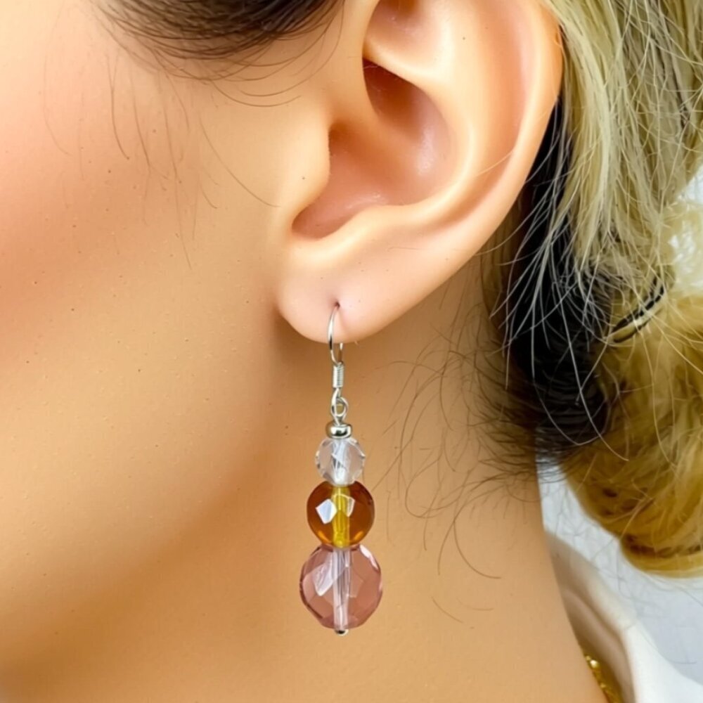 Swarovski Crystal Beaded Dangle Earrings NWT